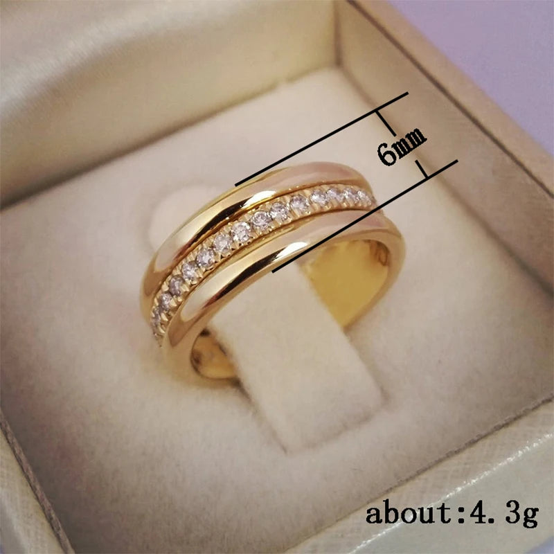 AuroraGlow Crystal Band Ring