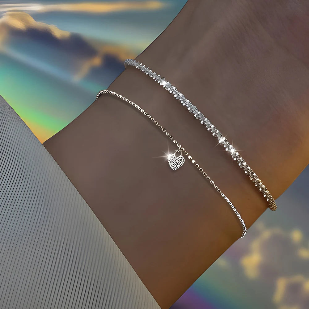 Luminous Silver Sparkle Bracelet Set