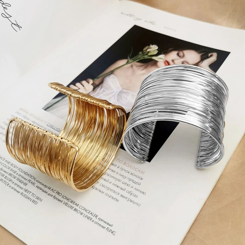 Aurora Sculpted Gold Cuff Set