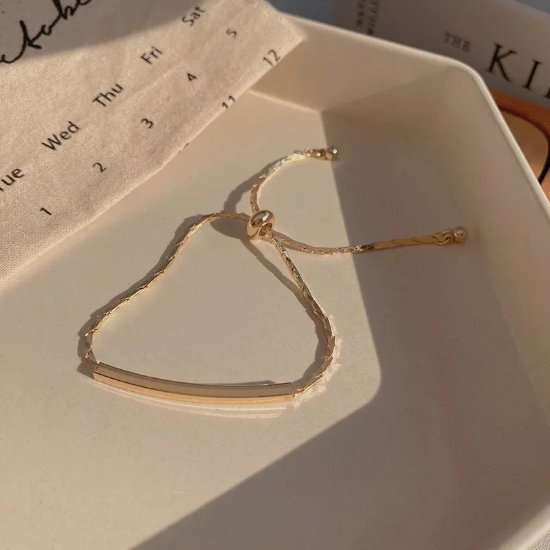 Golden Glam Heart Charm Bracelet