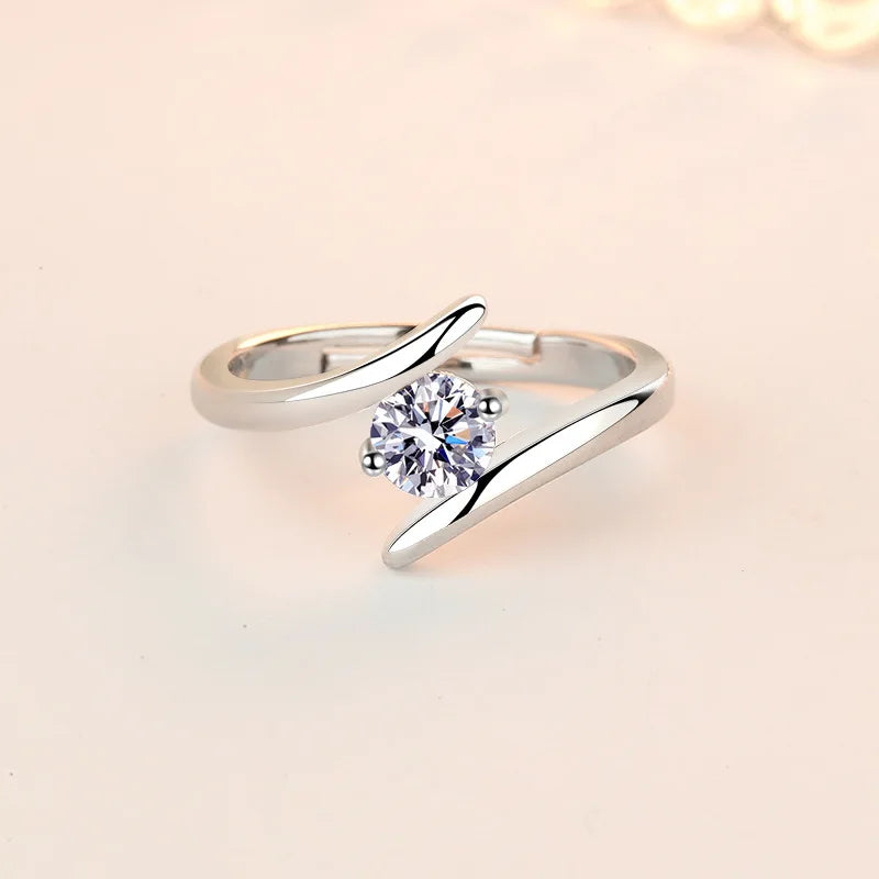 LunaGrace Sterling Solitaire Ring