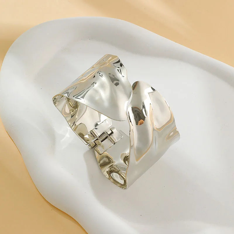 Golden Ribbon Sculpted Cuff