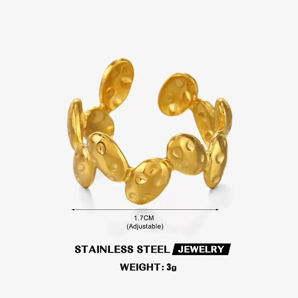 Bold Axis Geometric Gold Ring