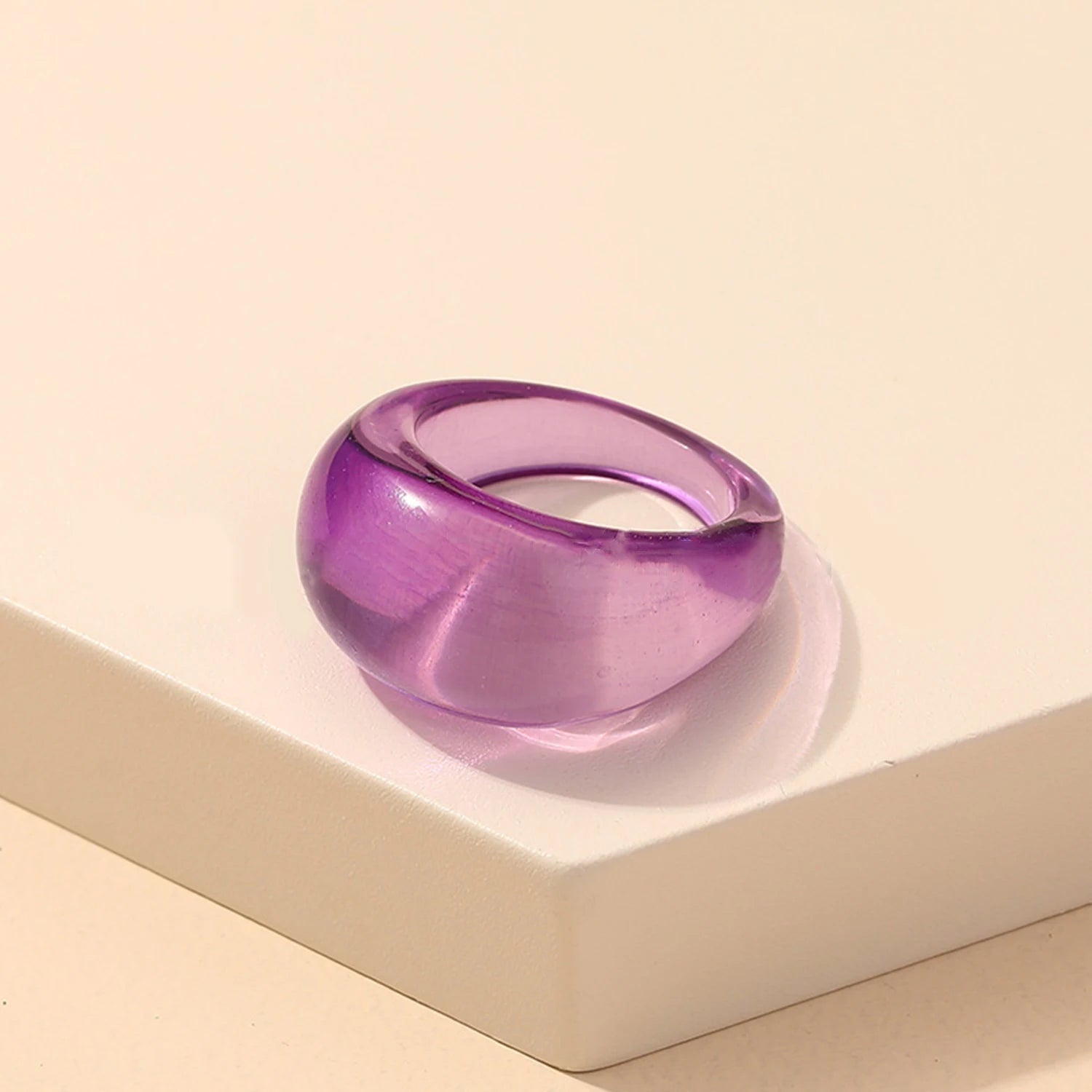 CreamStone Minimalist Dome Ring