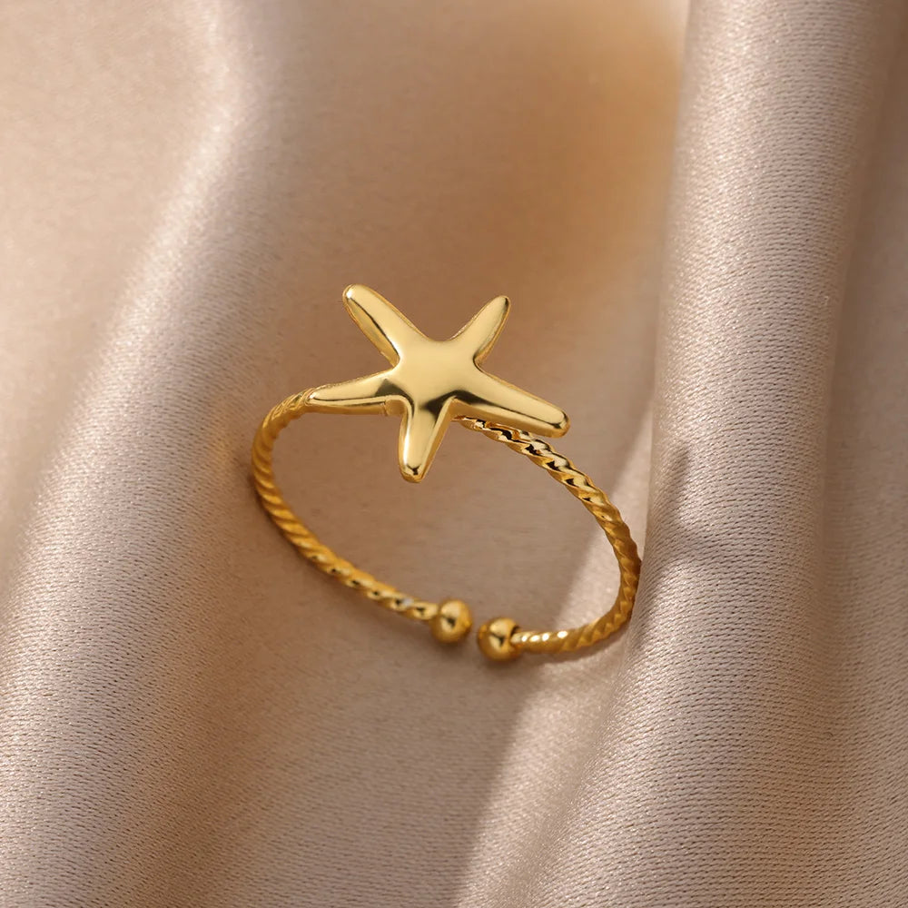 Golden Wave Adjustable Ring Collection