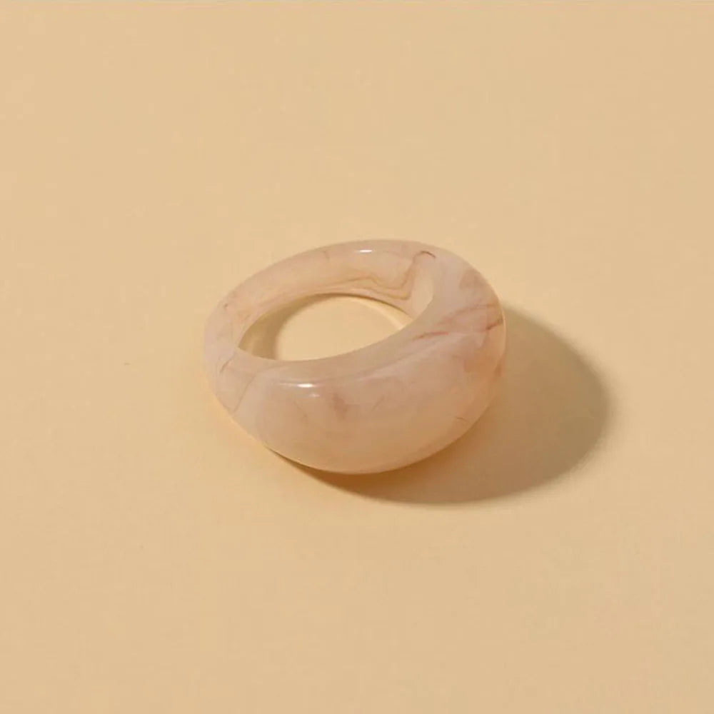 CreamStone Minimalist Dome Ring