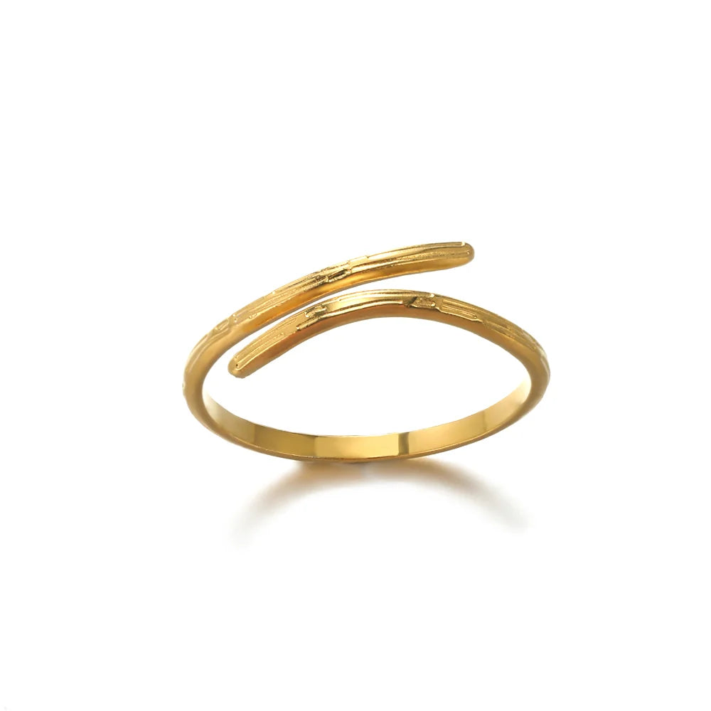Aurora Curve Adjustable Gold Ring Collection