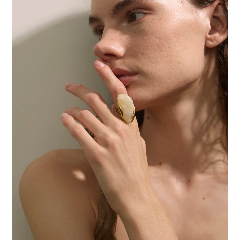 Aurora Stone Sculpted Statement Ring