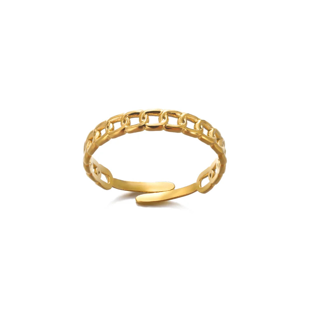 Aurora Curve Adjustable Gold Ring Collection