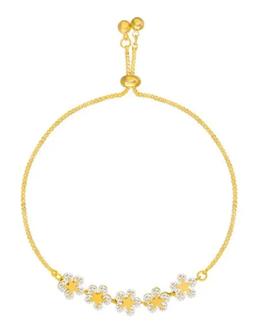 Golden Heart Charm Link Bracelet