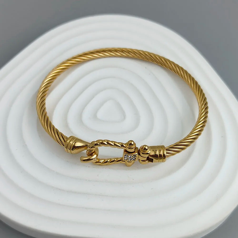 Royal Twist Clasp Bangle