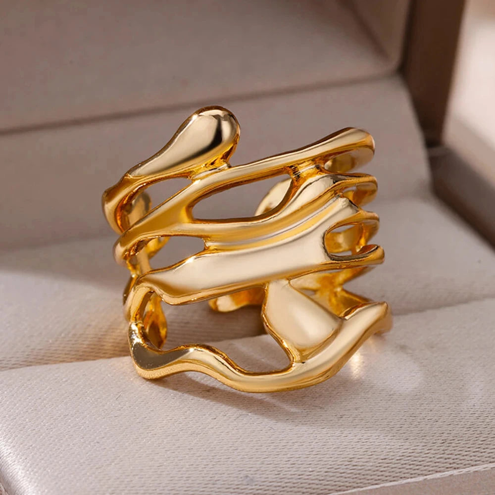 Golden Aura Statement Ring Collection