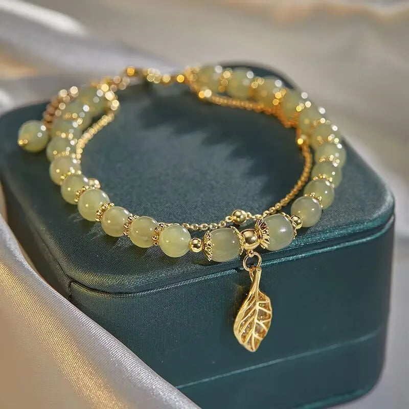 Serenity Jade Leaf Bracelet