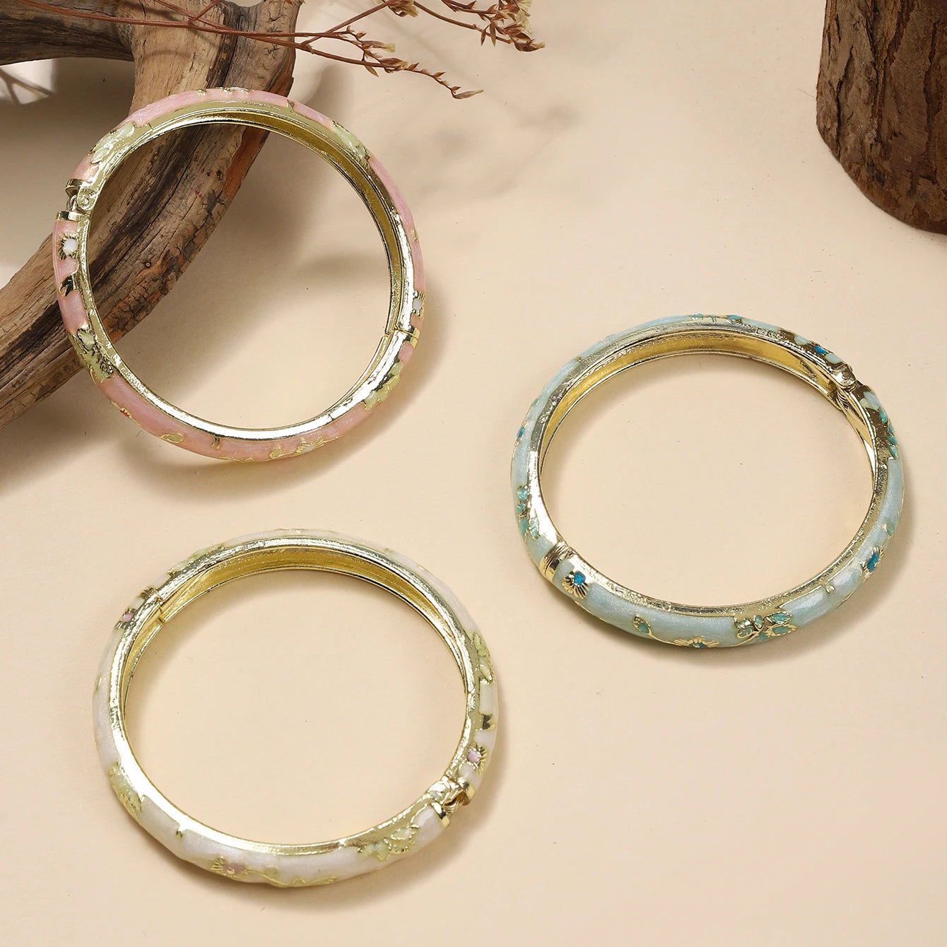 Pastel Blossom Enamel Bangle