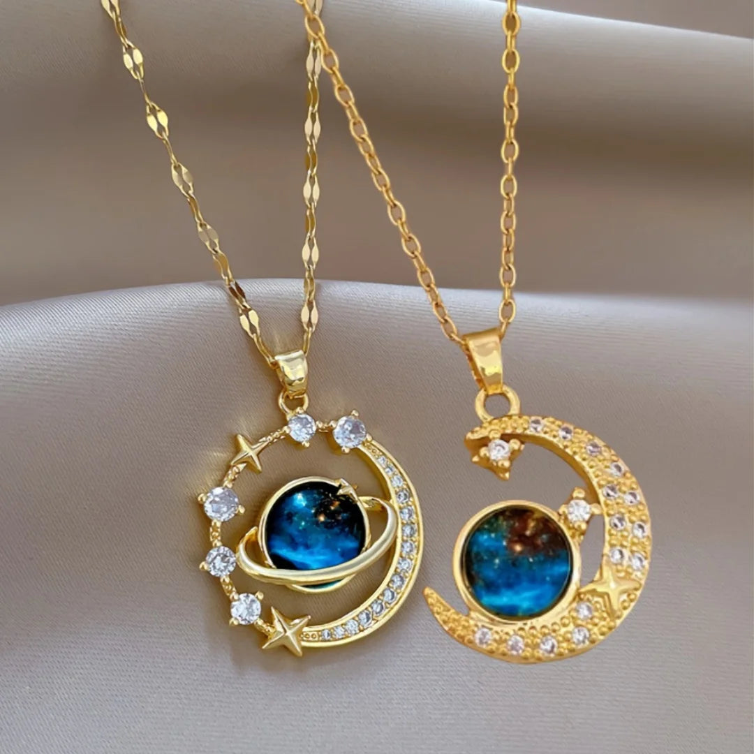 Cosmic Moonlight Duo Necklace