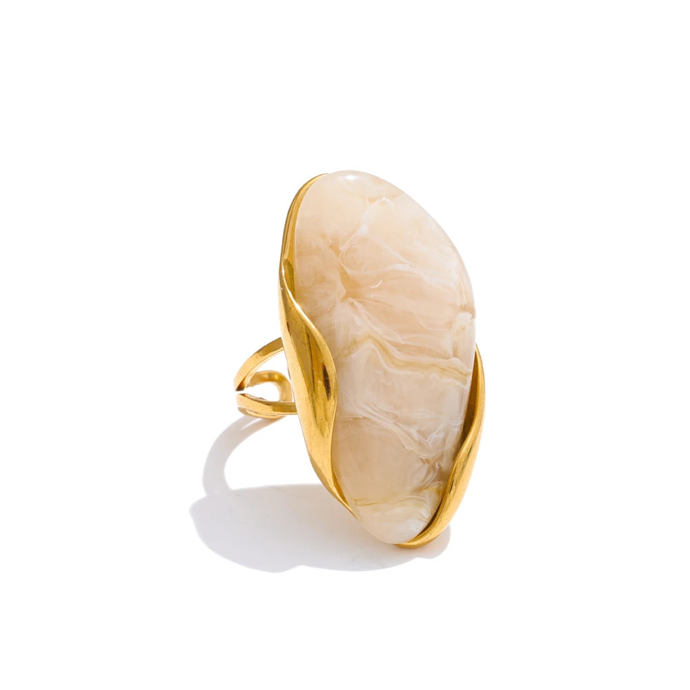 Aurora Stone Sculpted Statement Ring