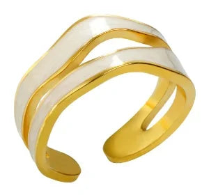 Bold Axis Geometric Gold Ring