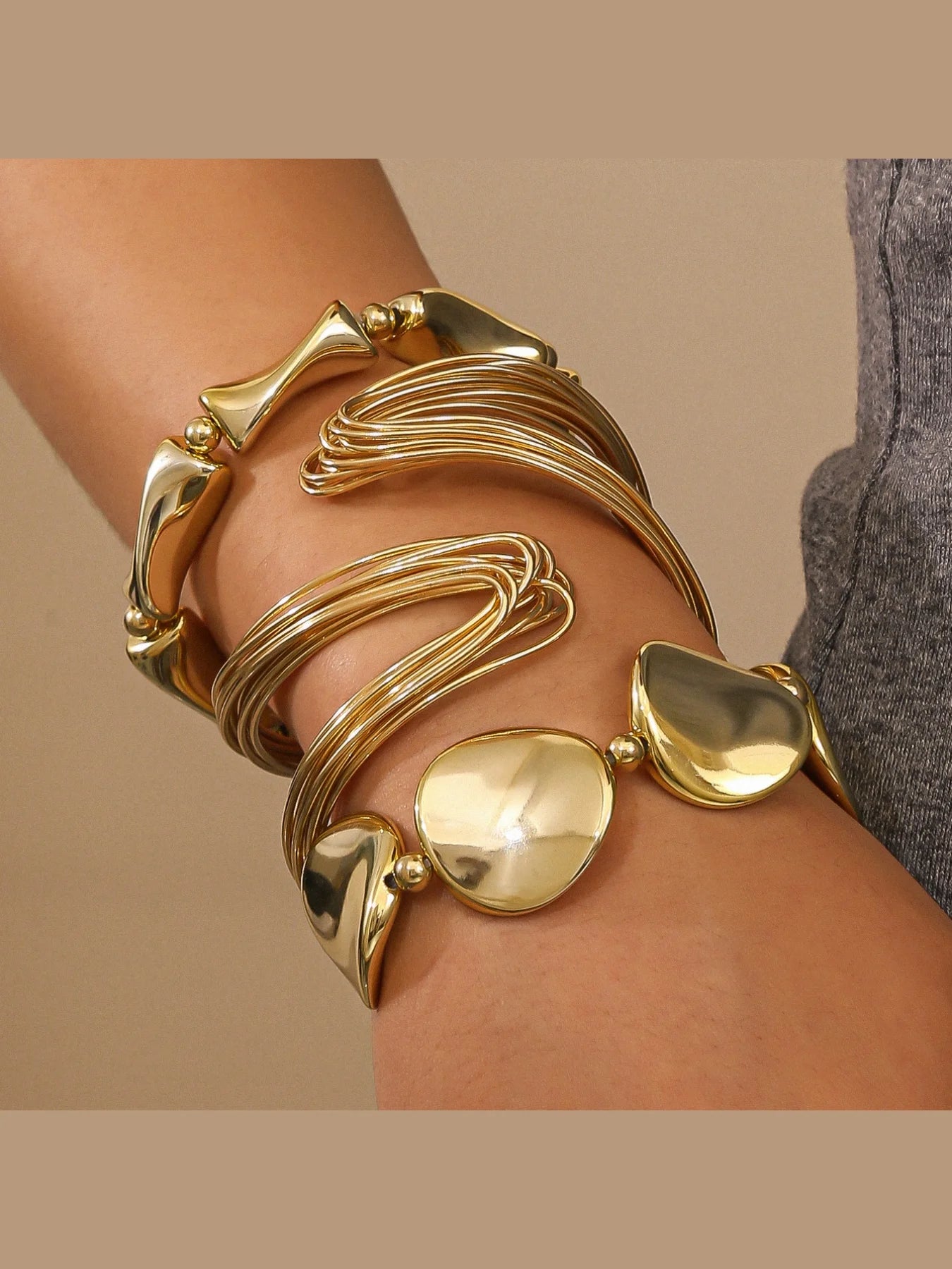 Aurora Gold Sculpted Cuff Bracelet