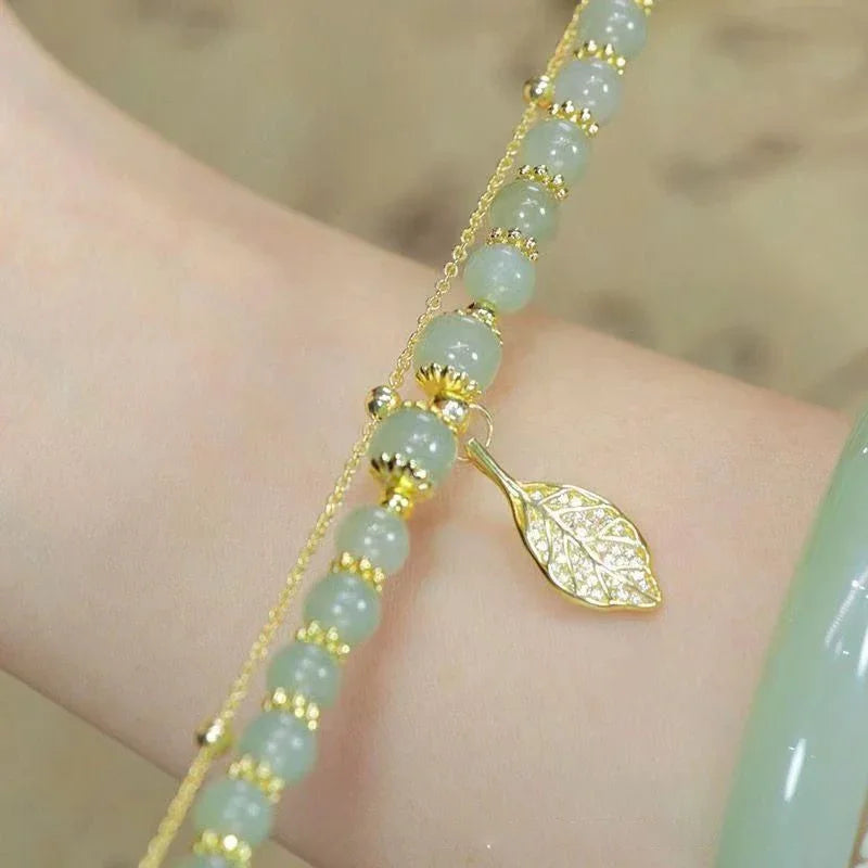 Serenity Jade Leaf Bracelet