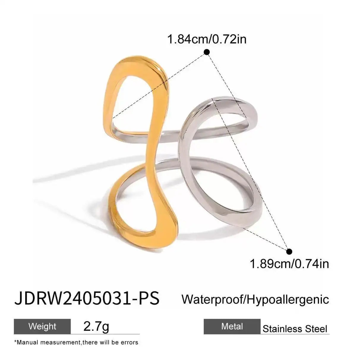 Bold Axis Geometric Gold Ring