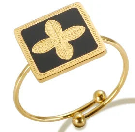 Bold Axis Geometric Gold Ring