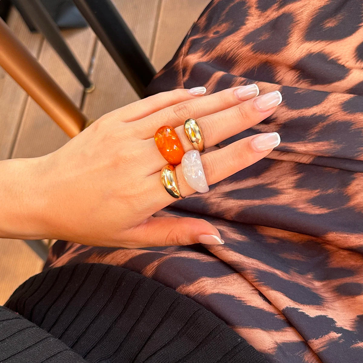 Aurora Resin Dome Ring