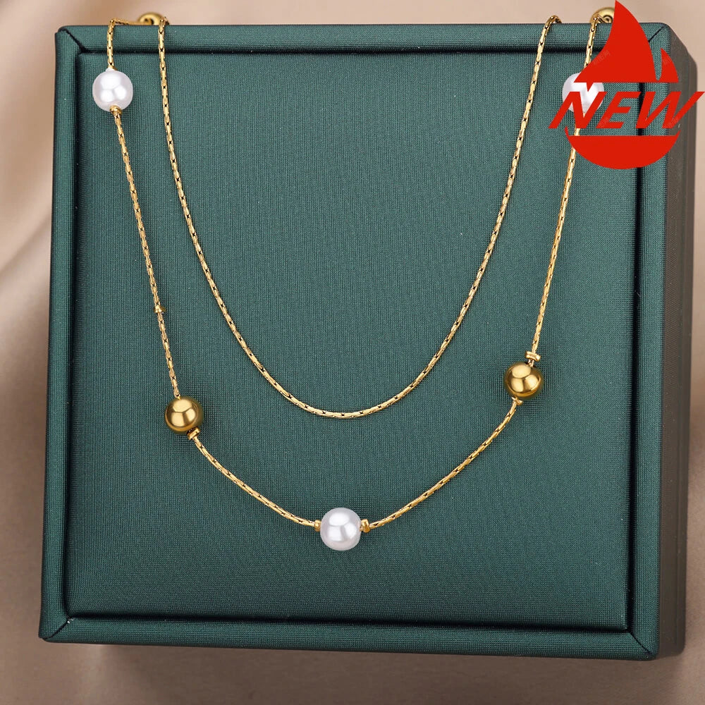 Emerald Drops Layered Necklace