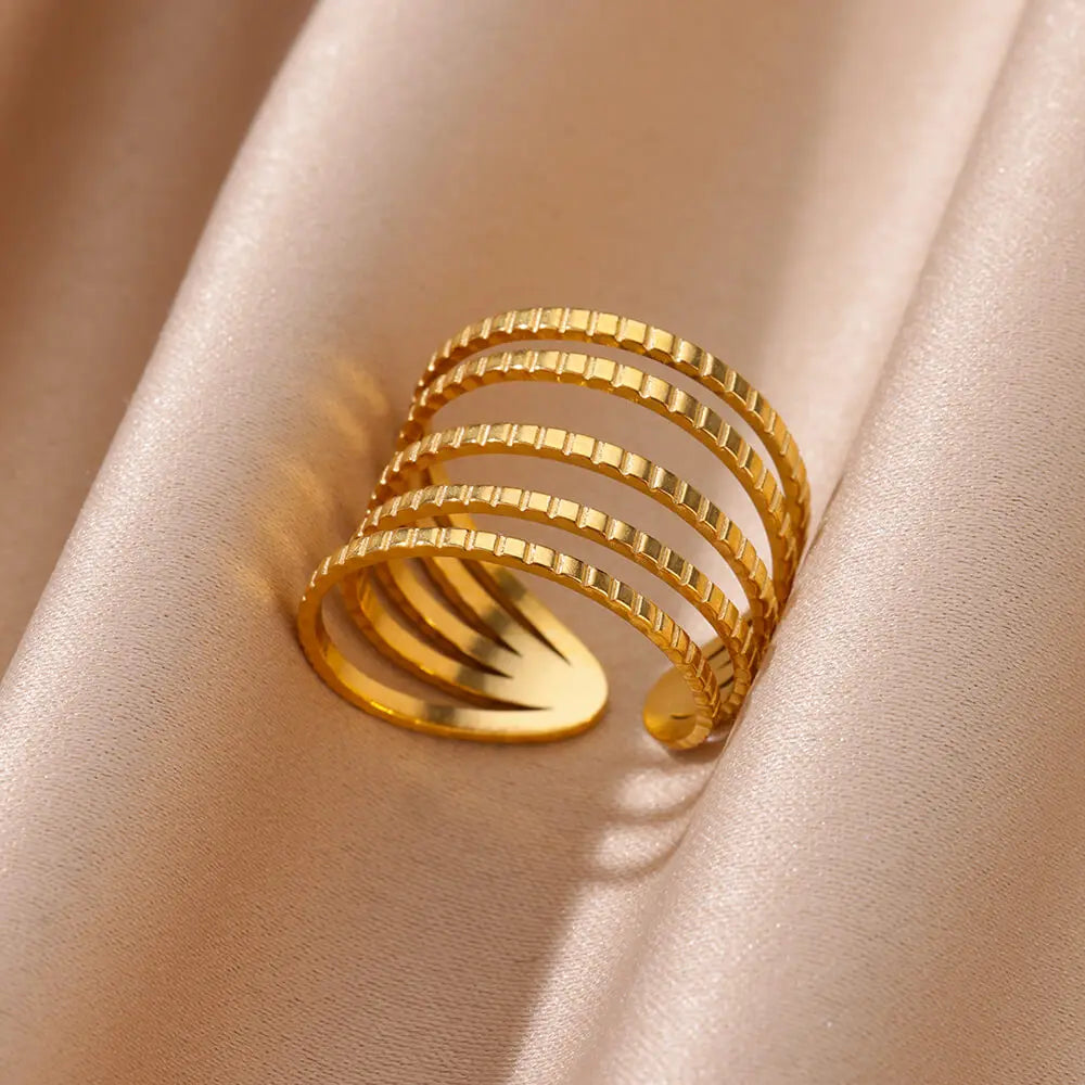 Golden Aura Statement Ring Collection