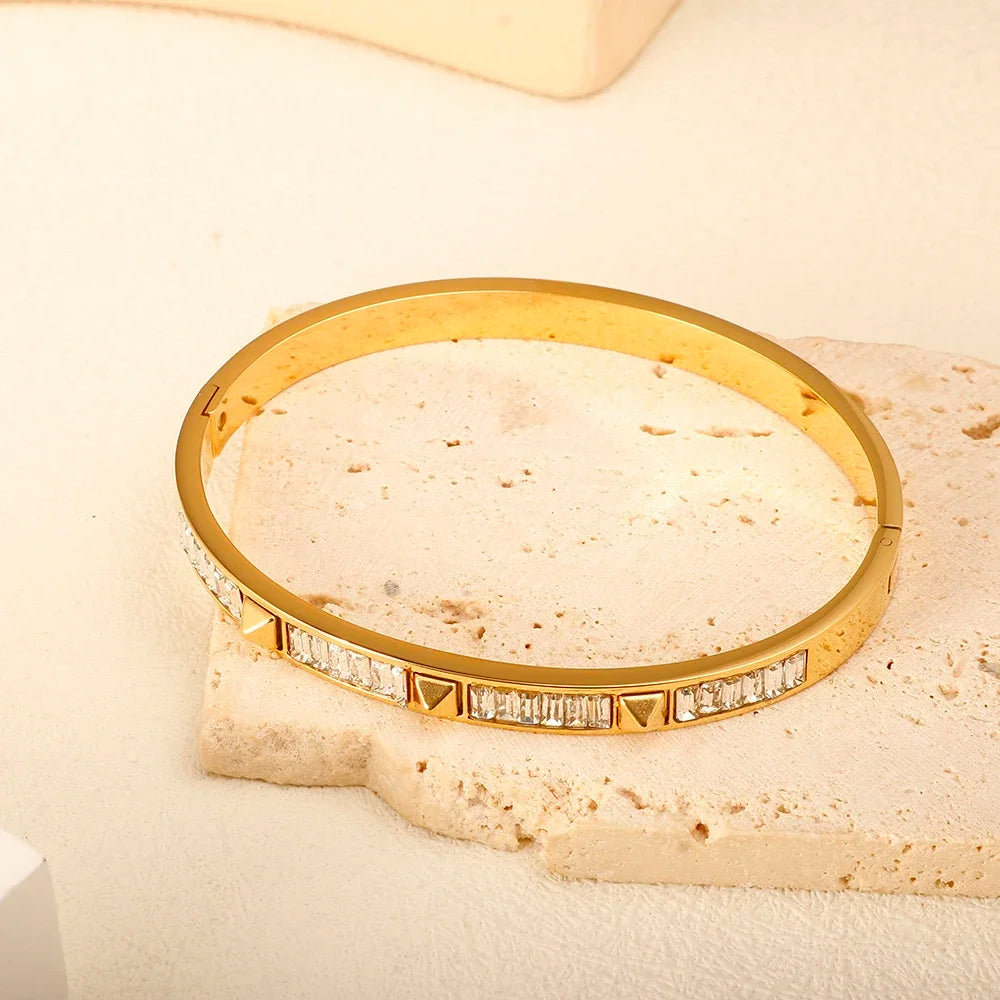 Luxe Geo Crystal Bangle