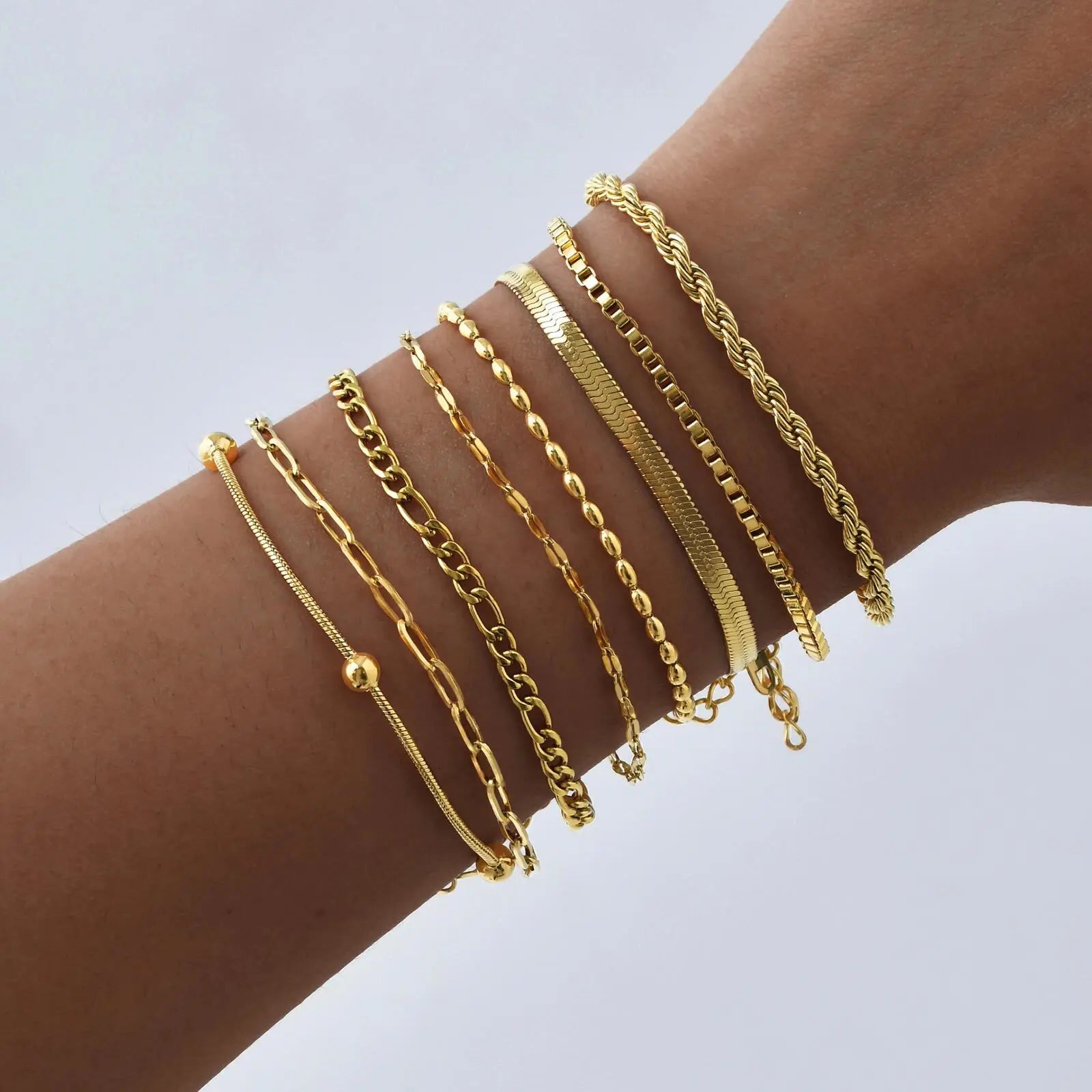 Golden Luxe Layered Bracelet Set