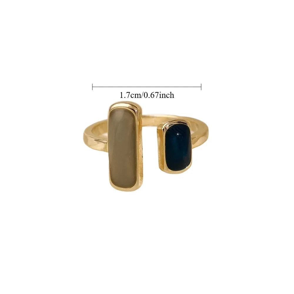 Dual Elegance Adjustable Stone Ring