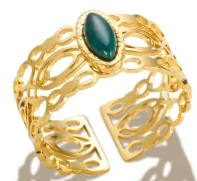 Bold Axis Geometric Gold Ring