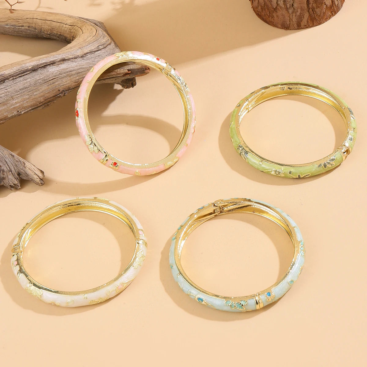 Pastel Blossom Enamel Bangle