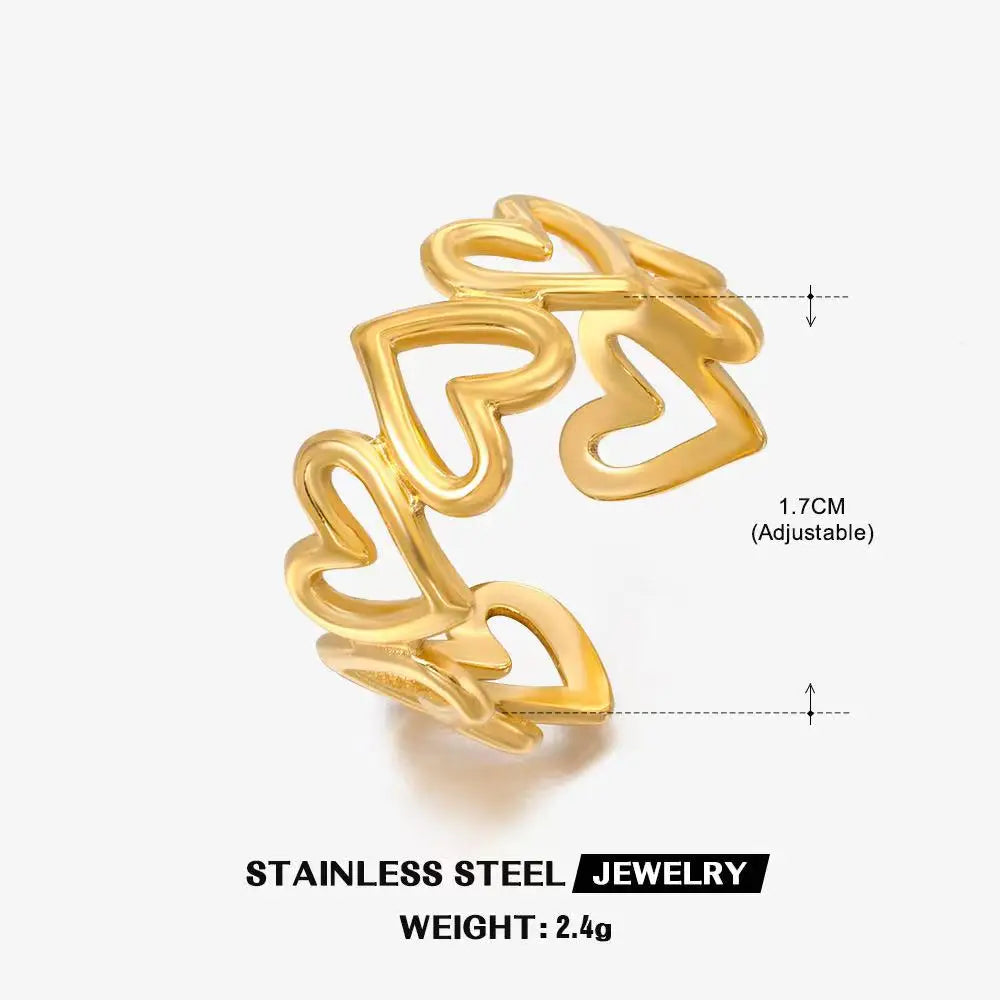 Bold Axis Geometric Gold Ring