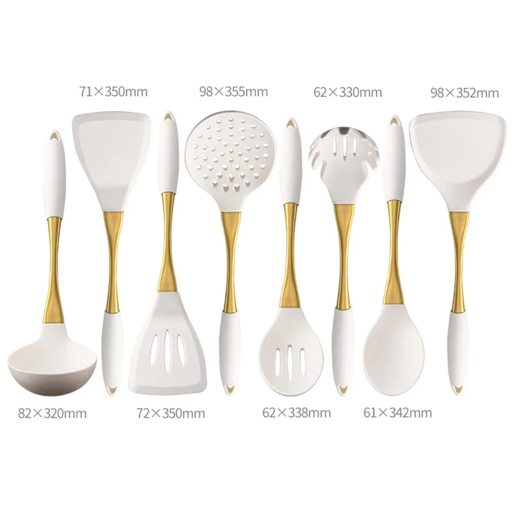 LuxeGold Silicone Kitchen Utensil Set