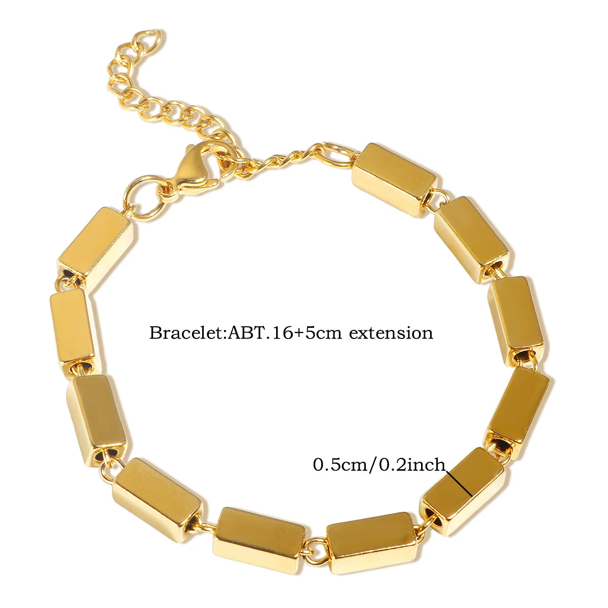 Golden Heart Charm Link Bracelet