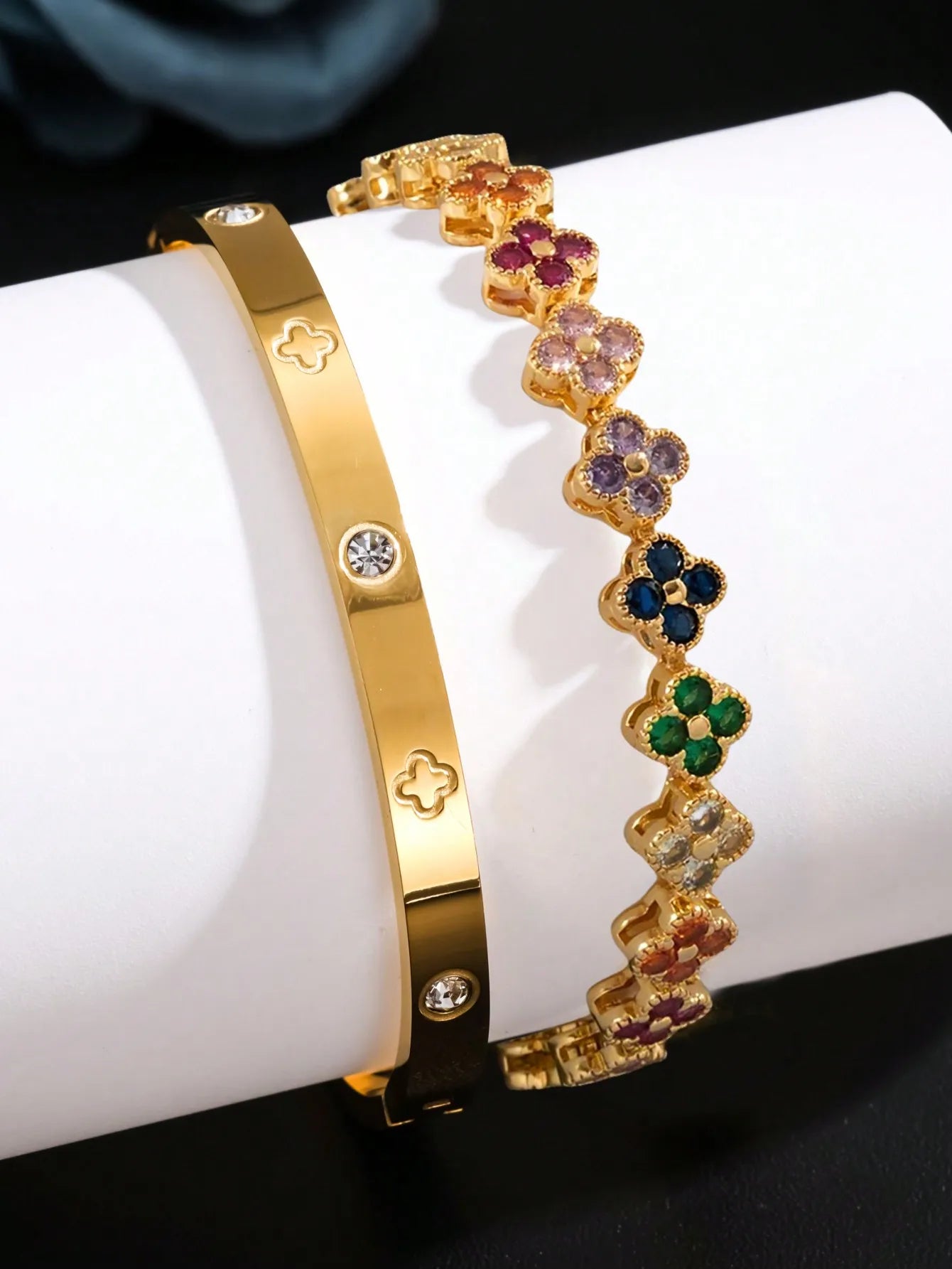 Golden Bloom Duo Bracelet Set