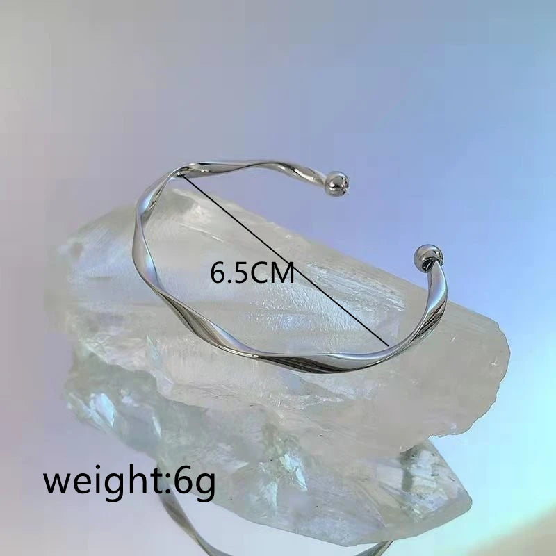 Elegant Wave Minimalist Silver Bracelet