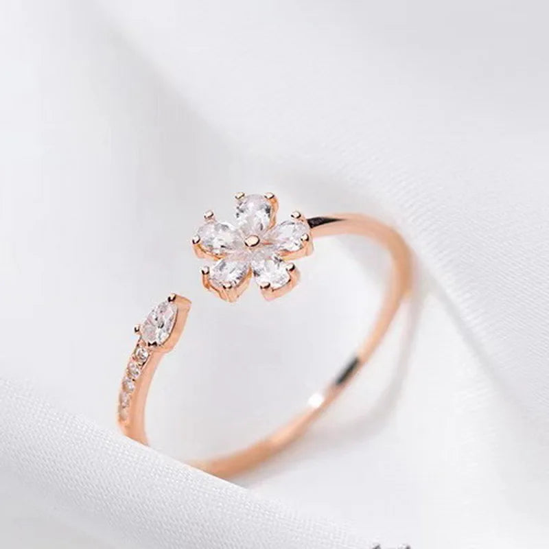 BloomGrace Adjustable Rose Ring