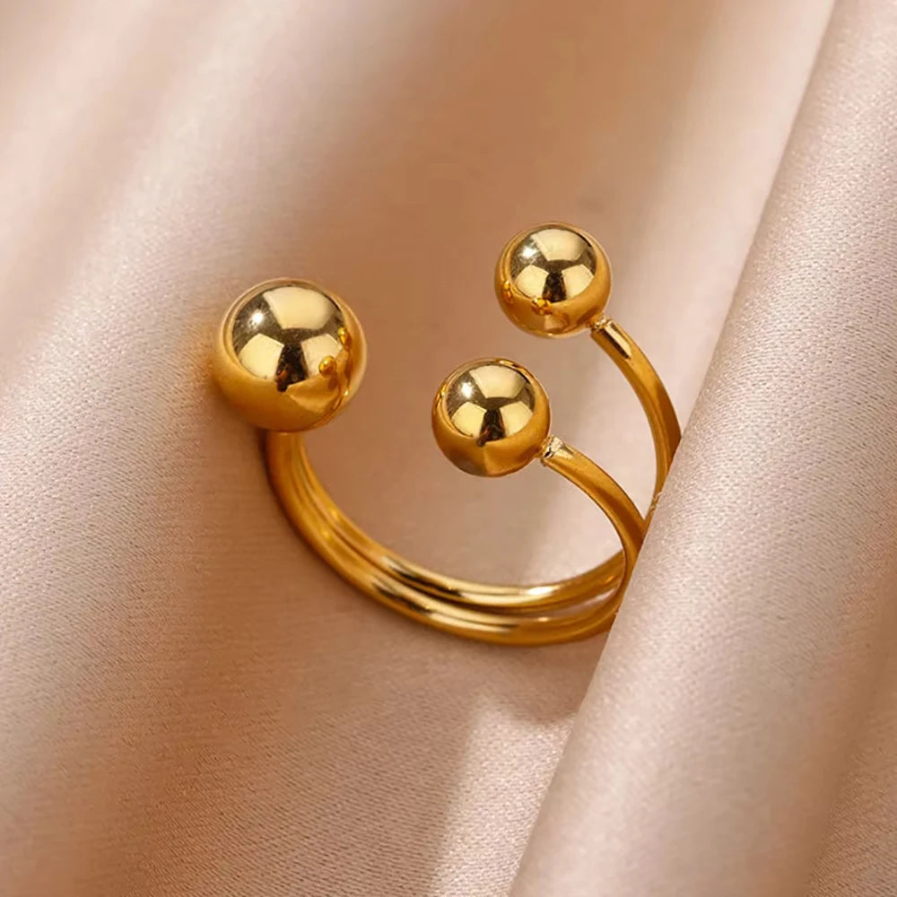 Aurora Curve Adjustable Gold Ring Collection