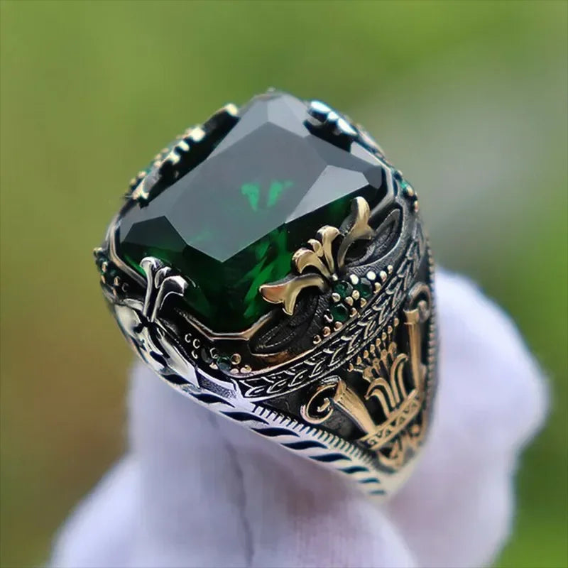 Emerald Sovereign Signet Ring