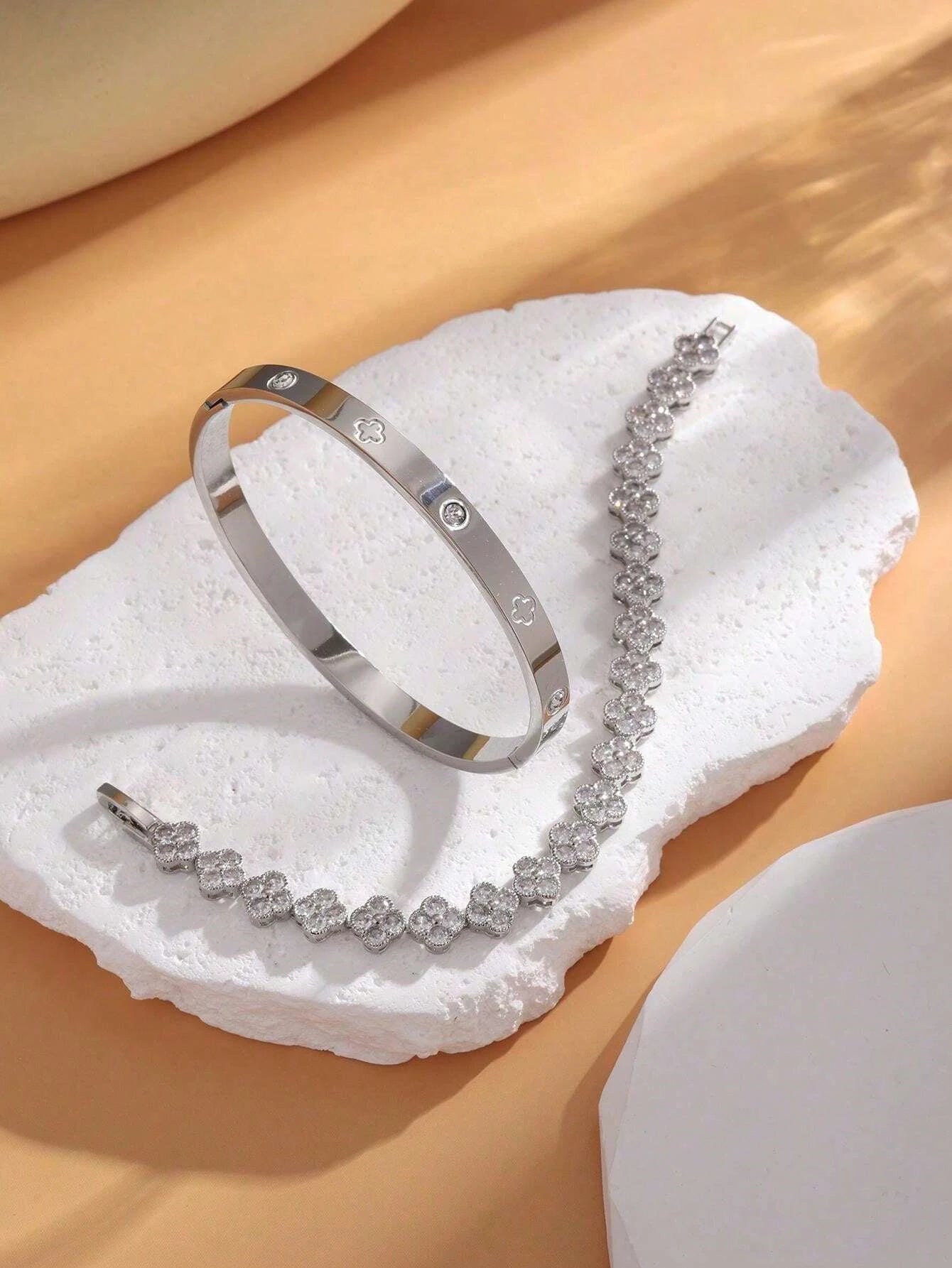 Golden Bloom Duo Bracelet Set