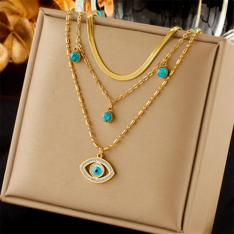 Golden Charm Layered Necklace Collection”