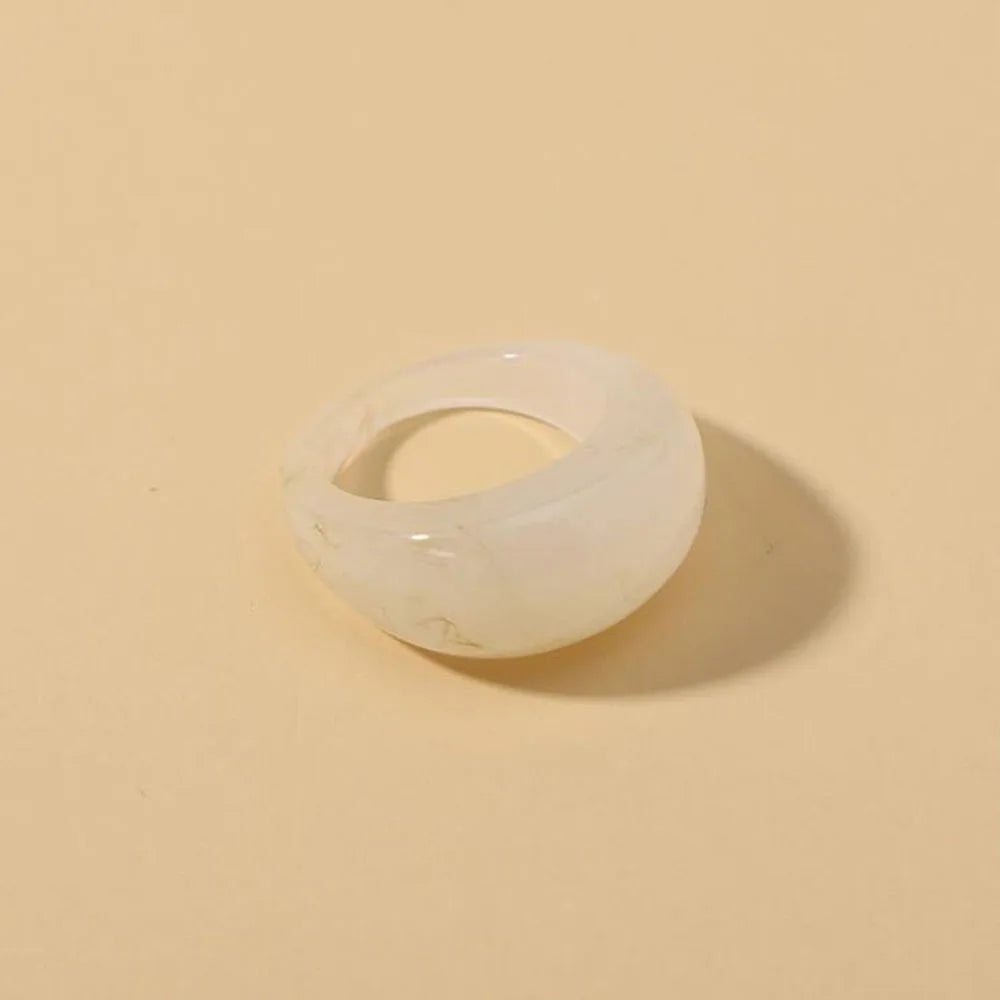 CreamStone Minimalist Dome Ring
