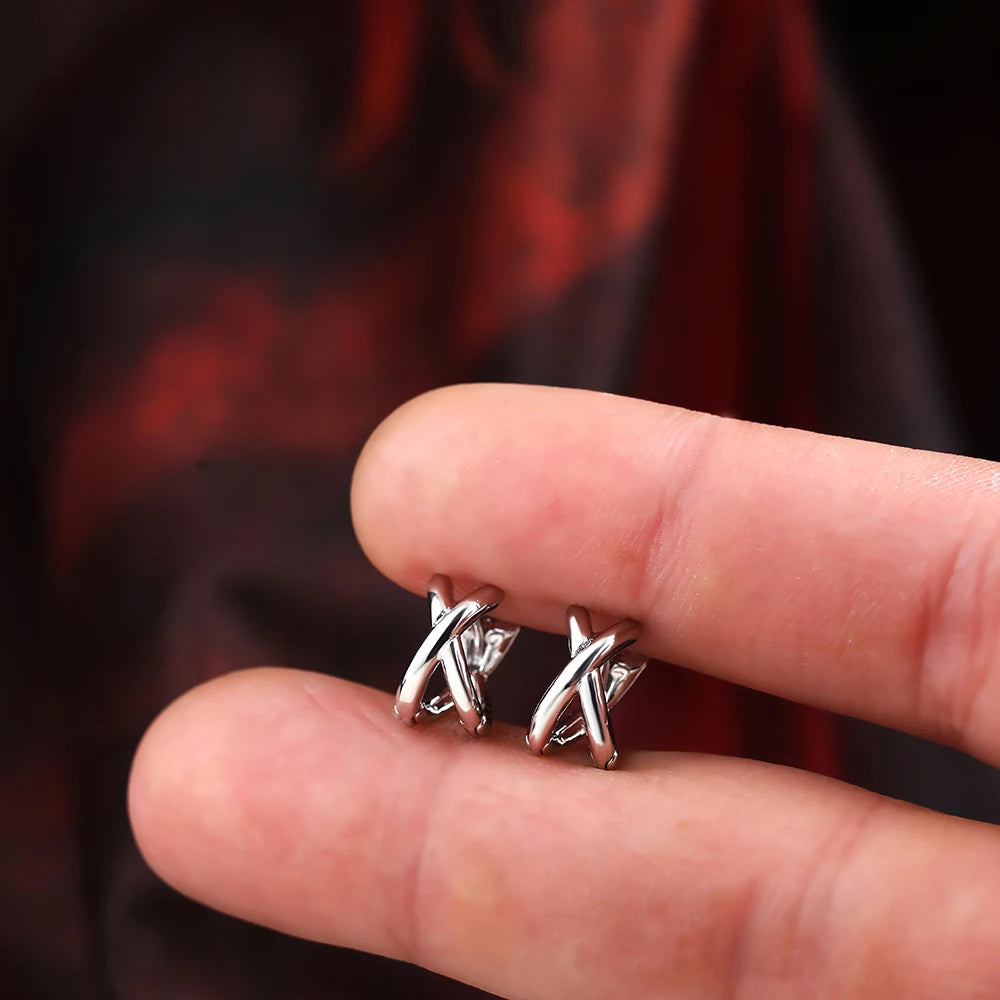 CrossTwist Hoop Earrings