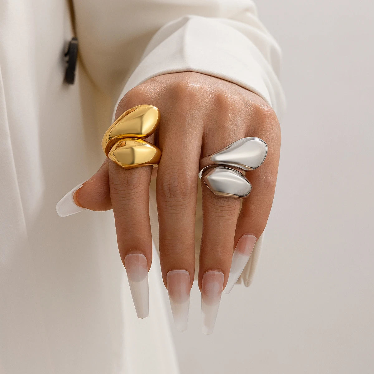 DualAura Sculpted Statement Ring
