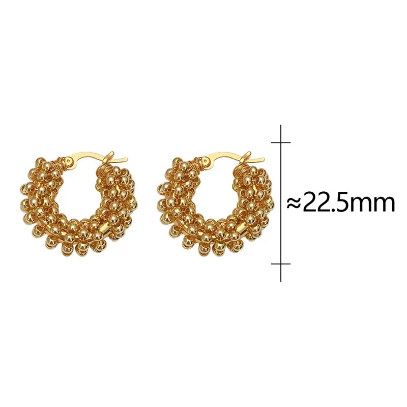 Golden Cluster Hoop Earrings