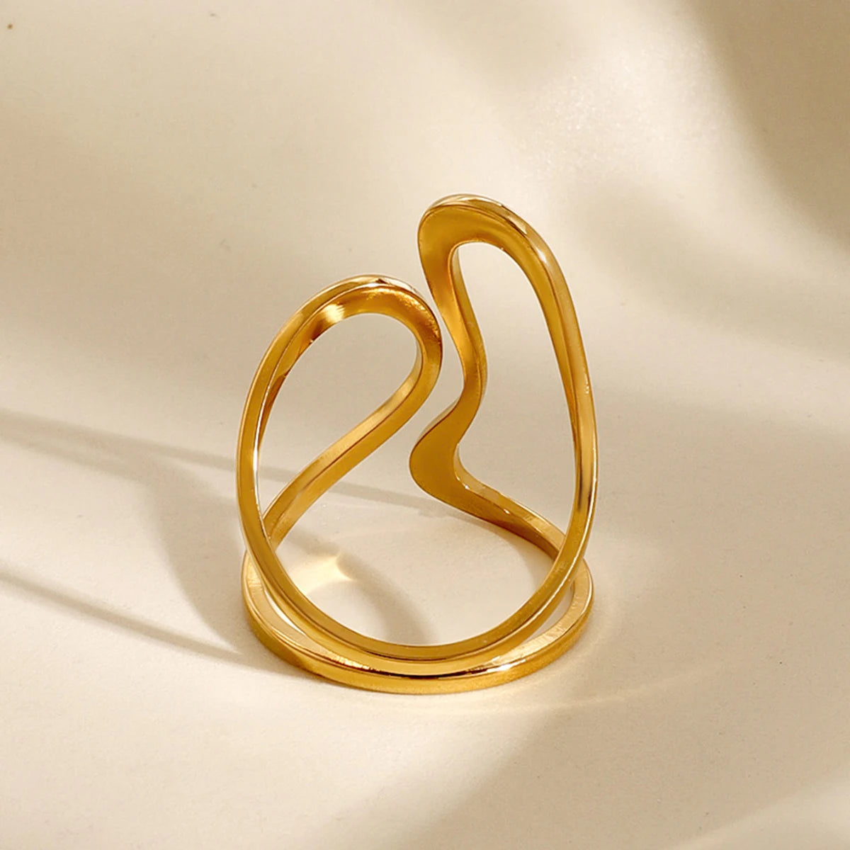 Golden Flow Adjustable Ring