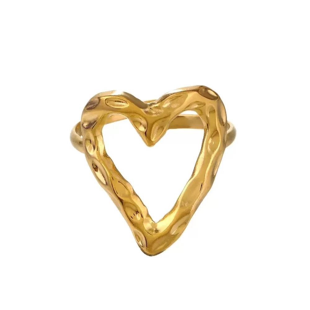 Bold Axis Geometric Gold Ring