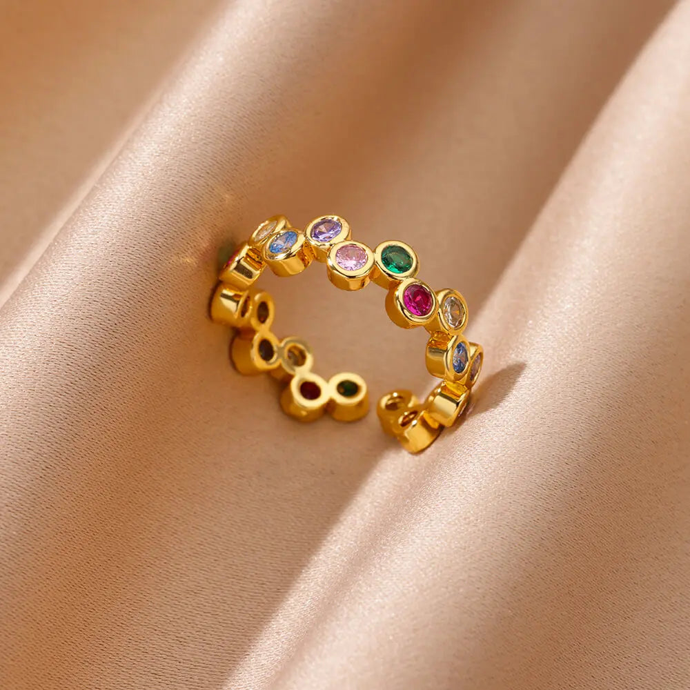 Golden Hearts Adjustable Ring Collection